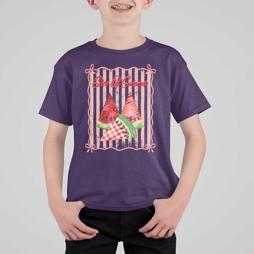 Striped Watermelon Beach Vibes Graphic T Shirt For Kid Slice Of Summer