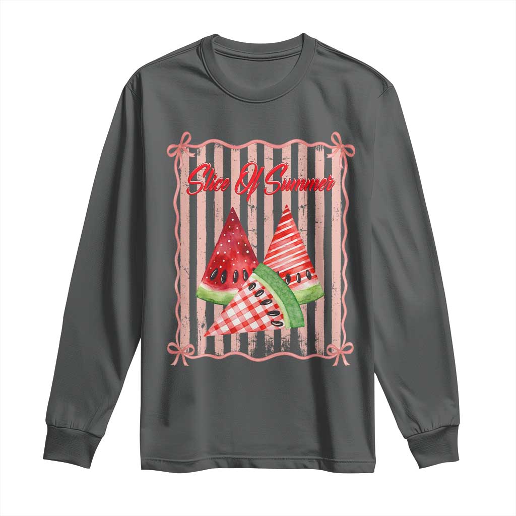 Striped Watermelon Beach Vibes Graphic Long Sleeve Shirt Slice Of Summer