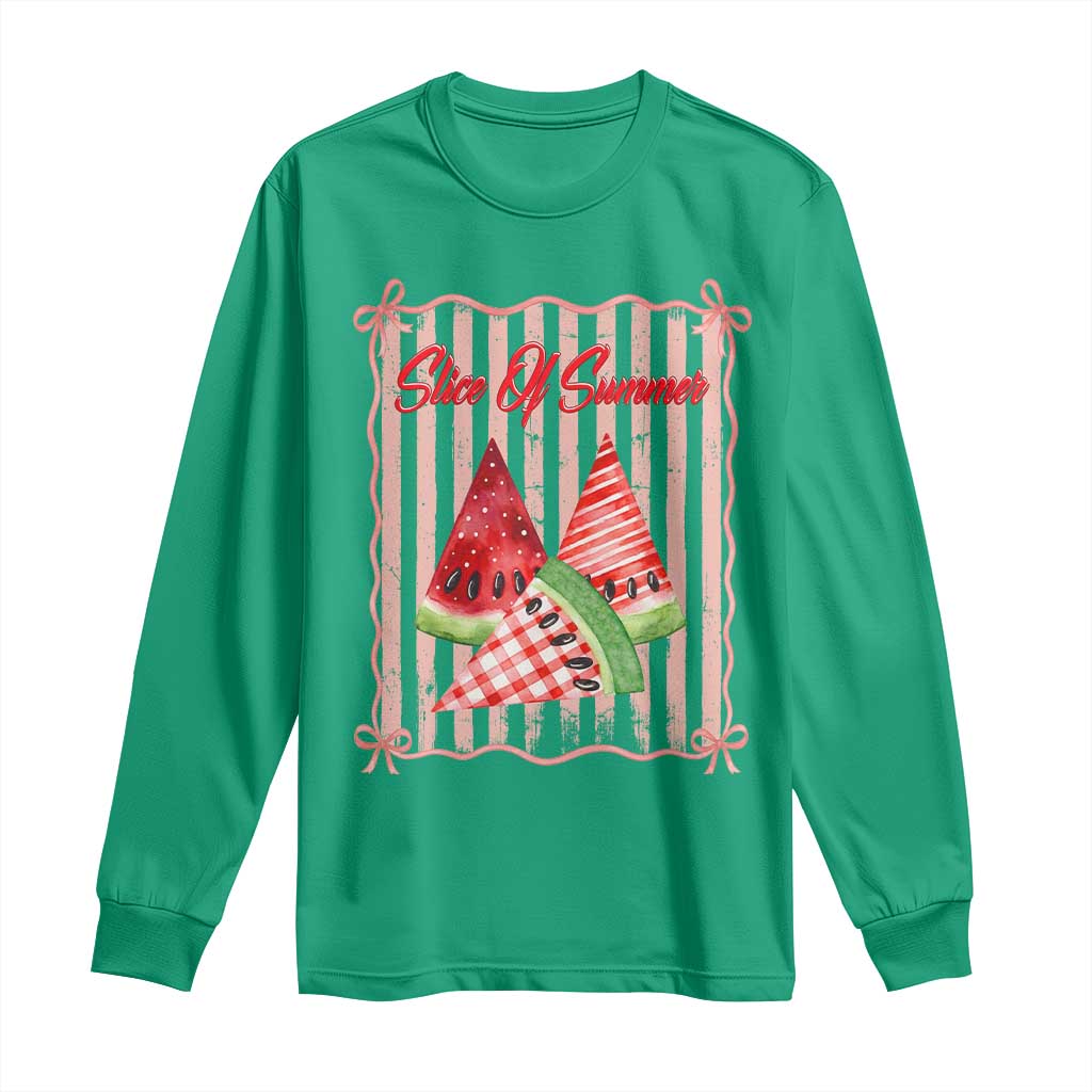 Striped Watermelon Beach Vibes Graphic Long Sleeve Shirt Slice Of Summer