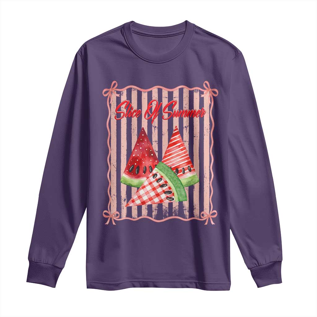 Striped Watermelon Beach Vibes Graphic Long Sleeve Shirt Slice Of Summer