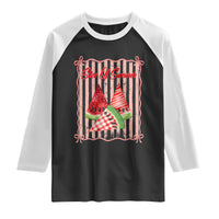 Striped Watermelon Beach Vibes Graphic Raglan Shirt Slice Of Summer