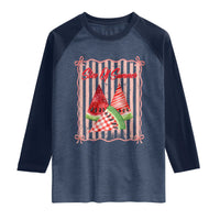 Striped Watermelon Beach Vibes Graphic Raglan Shirt Slice Of Summer