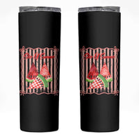 Striped Watermelon Beach Vibes Graphic Skinny Tumbler Slice Of Summer