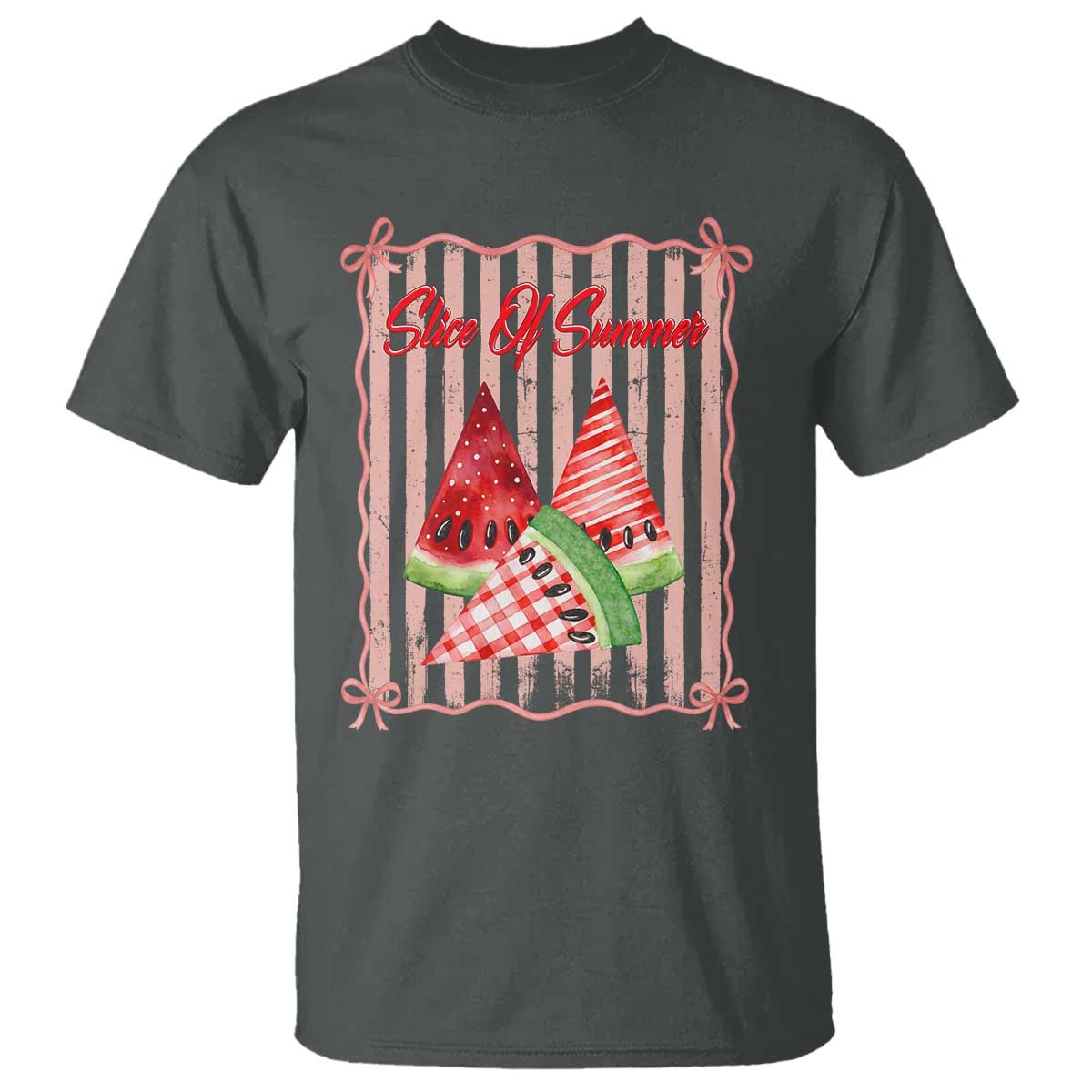 Striped Watermelon Beach Vibes Graphic T Shirt Slice Of Summer