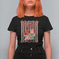 Striped Watermelon Beach Vibes Graphic T Shirt For Women Slice Of Summer