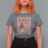 Striped Watermelon Beach Vibes Graphic T Shirt For Women Slice Of Summer