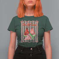 Striped Watermelon Beach Vibes Graphic T Shirt For Women Slice Of Summer