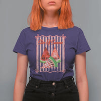 Striped Watermelon Beach Vibes Graphic T Shirt For Women Slice Of Summer