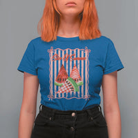 Striped Watermelon Beach Vibes Graphic T Shirt For Women Slice Of Summer