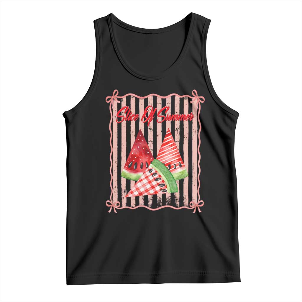 Striped Watermelon Beach Vibes Graphic Tank Top Slice Of Summer