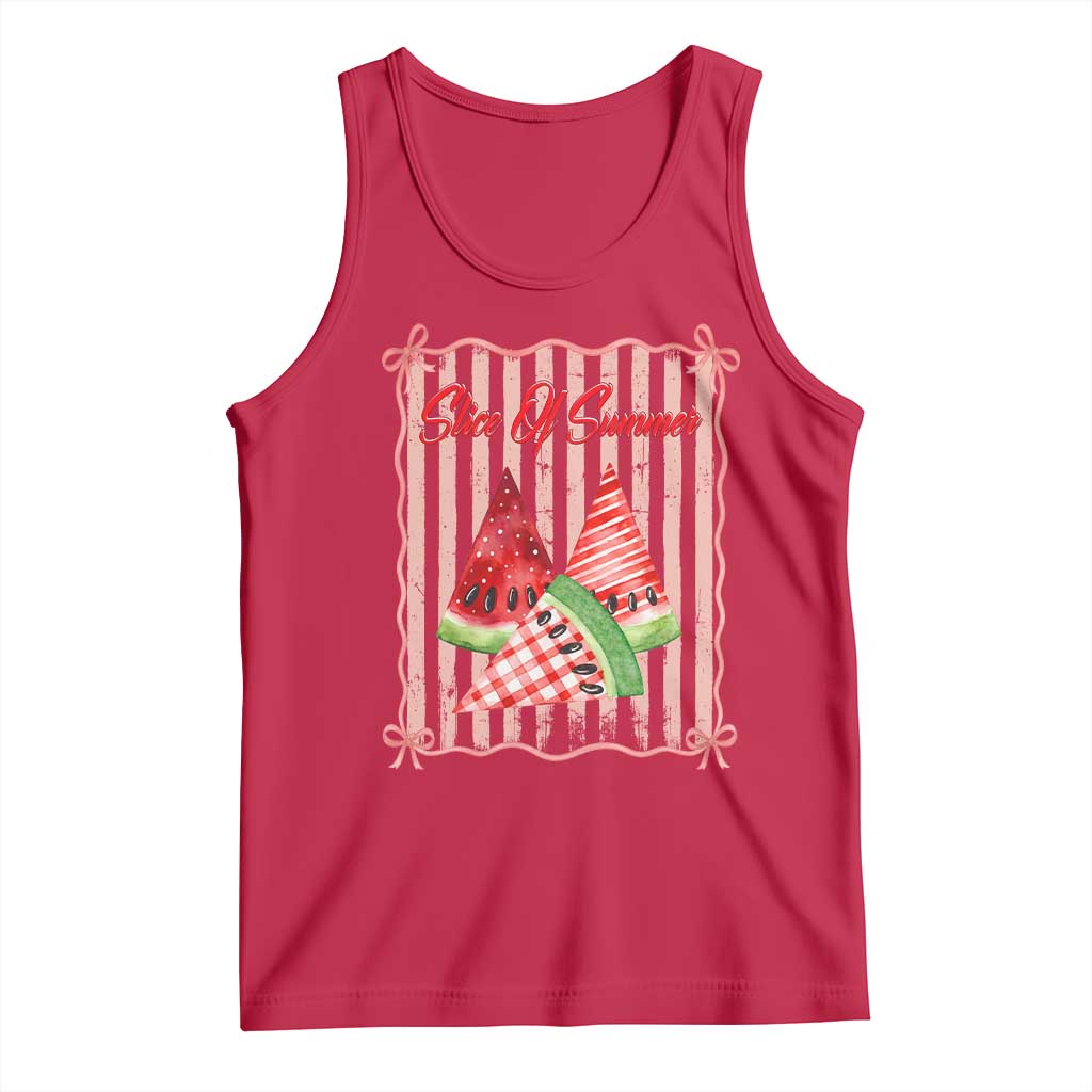 Striped Watermelon Beach Vibes Graphic Tank Top Slice Of Summer
