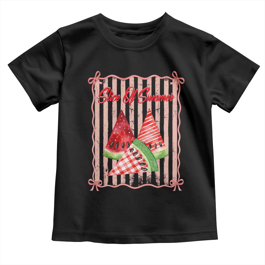 Striped Watermelon Beach Vibes Graphic Toddler T Shirt Slice Of Summer