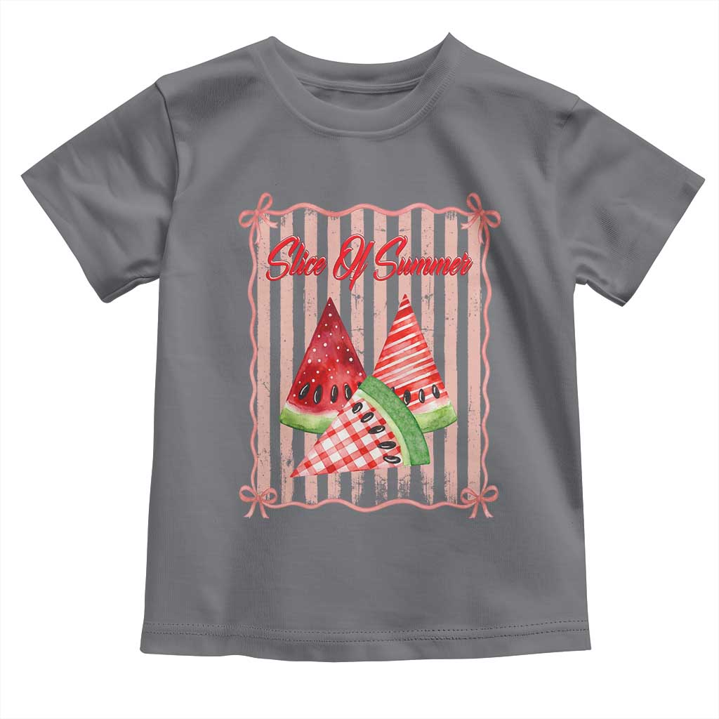 Striped Watermelon Beach Vibes Graphic Toddler T Shirt Slice Of Summer