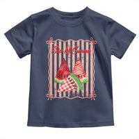 Striped Watermelon Beach Vibes Graphic Toddler T Shirt Slice Of Summer