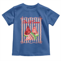 Striped Watermelon Beach Vibes Graphic Toddler T Shirt Slice Of Summer