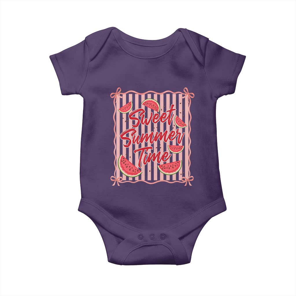 Striped Watermelon Beach Vibes Graphic Baby Onesie Sweet Summer Time