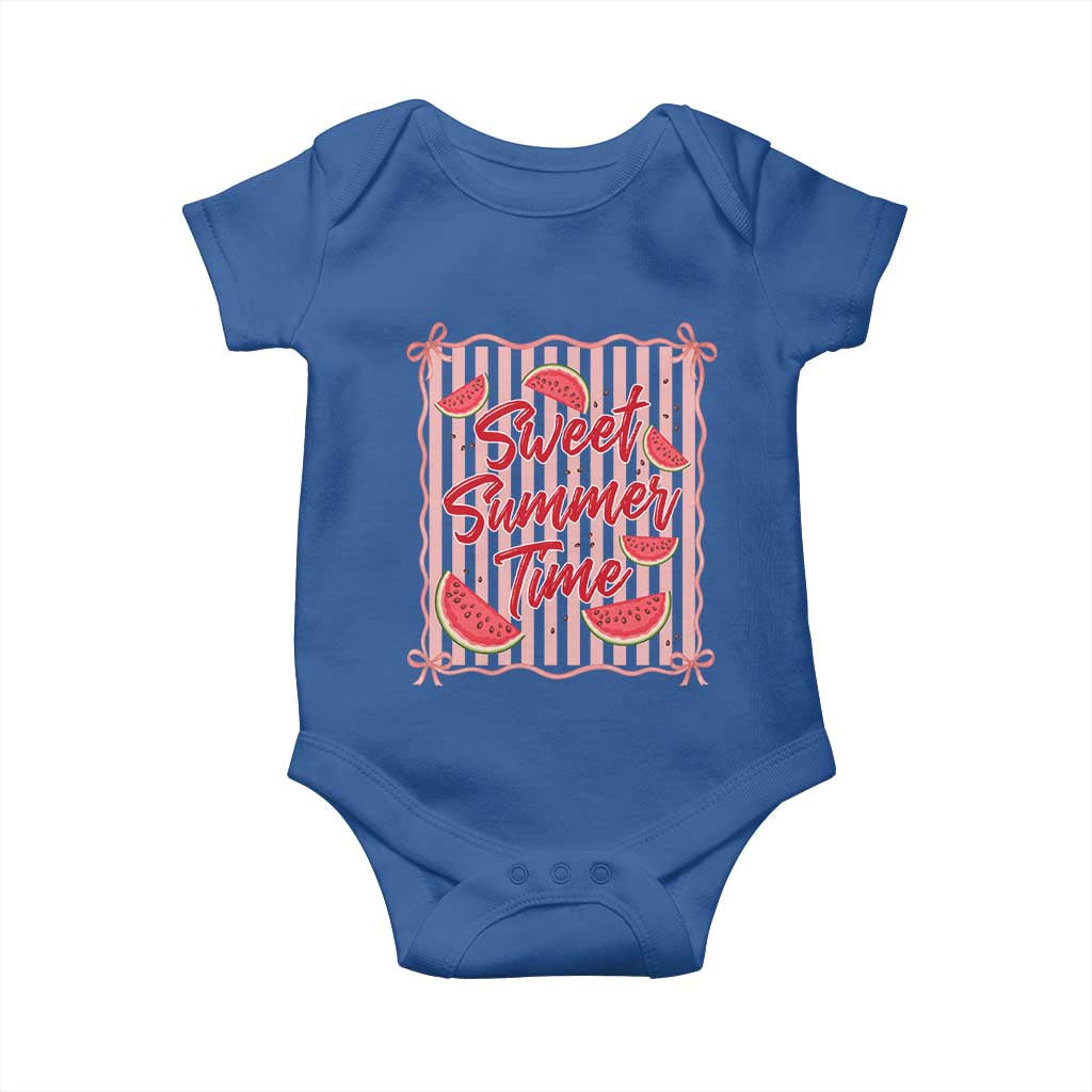 Striped Watermelon Beach Vibes Graphic Baby Onesie Sweet Summer Time