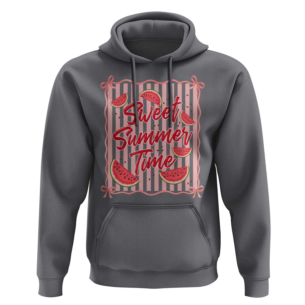 Striped Watermelon Beach Vibes Graphic Hoodie Sweet Summer Time