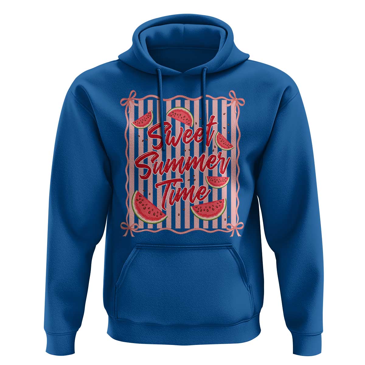 Striped Watermelon Beach Vibes Graphic Hoodie Sweet Summer Time