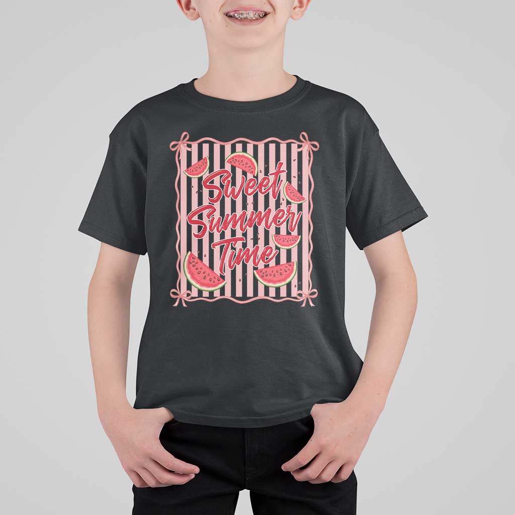 Striped Watermelon Beach Vibes Graphic T Shirt For Kid Sweet Summer Time