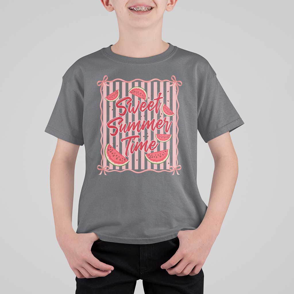 Striped Watermelon Beach Vibes Graphic T Shirt For Kid Sweet Summer Time