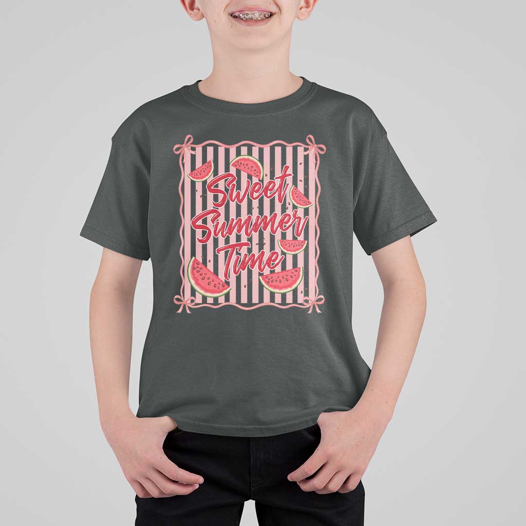 Striped Watermelon Beach Vibes Graphic T Shirt For Kid Sweet Summer Time