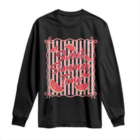 Striped Watermelon Beach Vibes Graphic Long Sleeve Shirt Sweet Summer Time