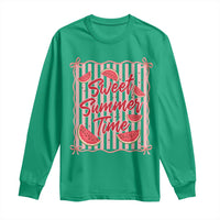 Striped Watermelon Beach Vibes Graphic Long Sleeve Shirt Sweet Summer Time