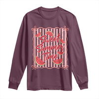 Striped Watermelon Beach Vibes Graphic Long Sleeve Shirt Sweet Summer Time