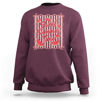 Striped Watermelon Beach Vibes Graphic Sweatshirt Sweet Summer Time