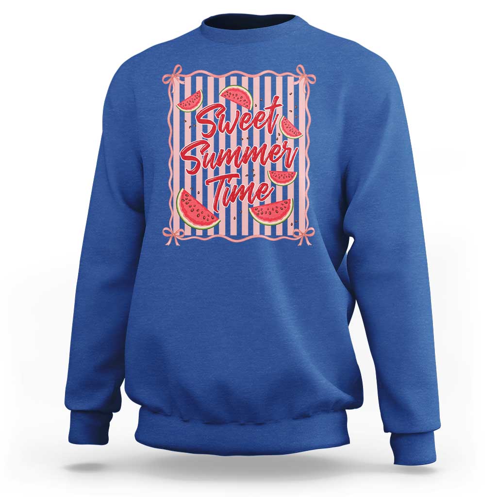 Striped Watermelon Beach Vibes Graphic Sweatshirt Sweet Summer Time