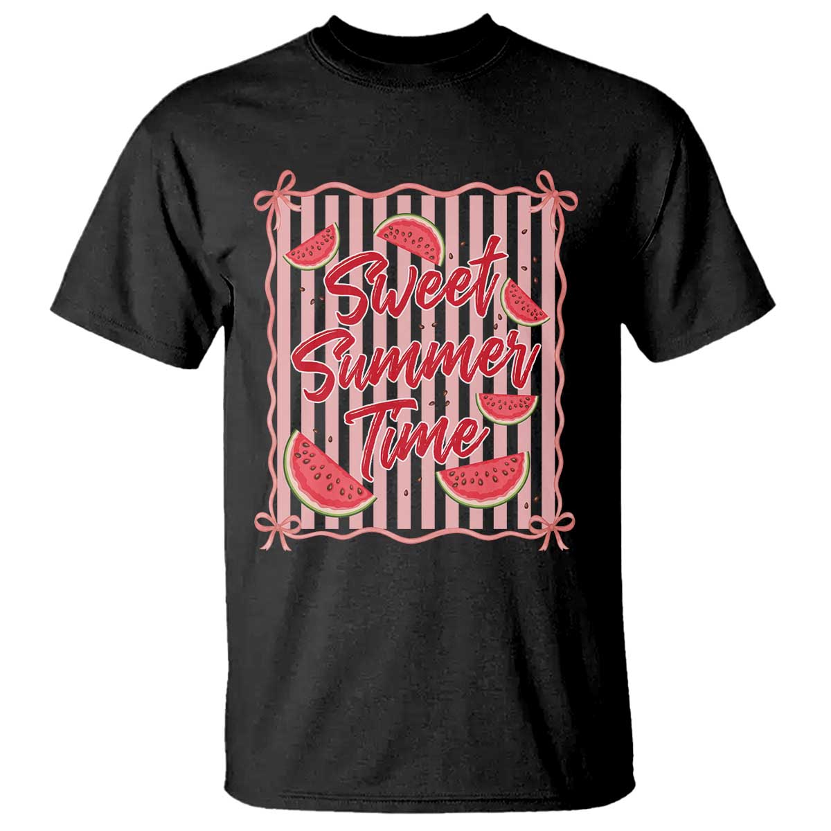 Striped Watermelon Beach Vibes Graphic T Shirt Sweet Summer Time