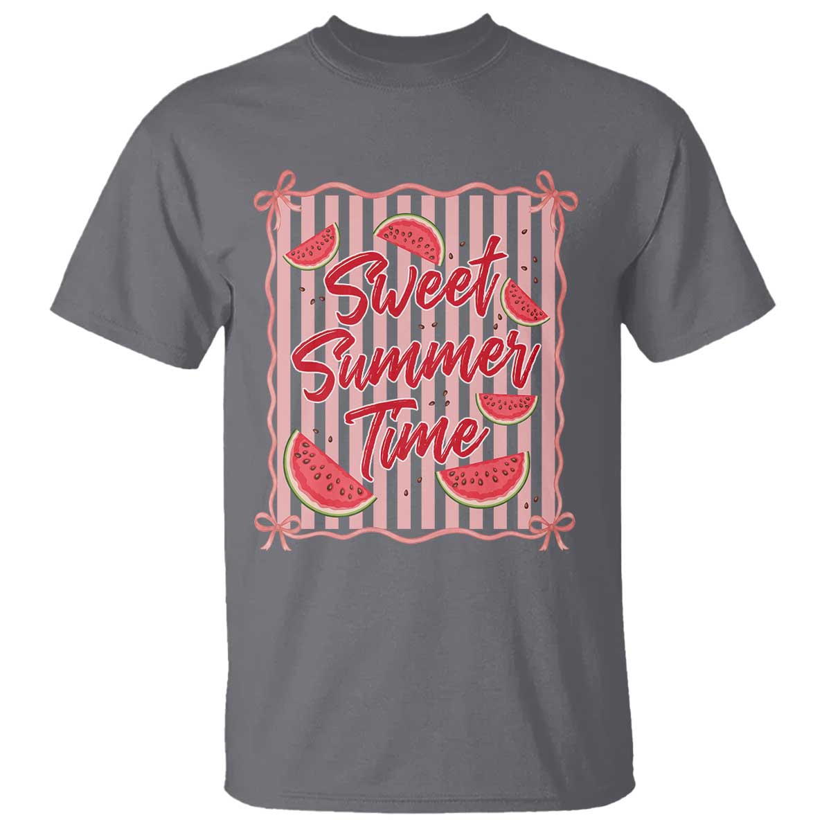 Striped Watermelon Beach Vibes Graphic T Shirt Sweet Summer Time