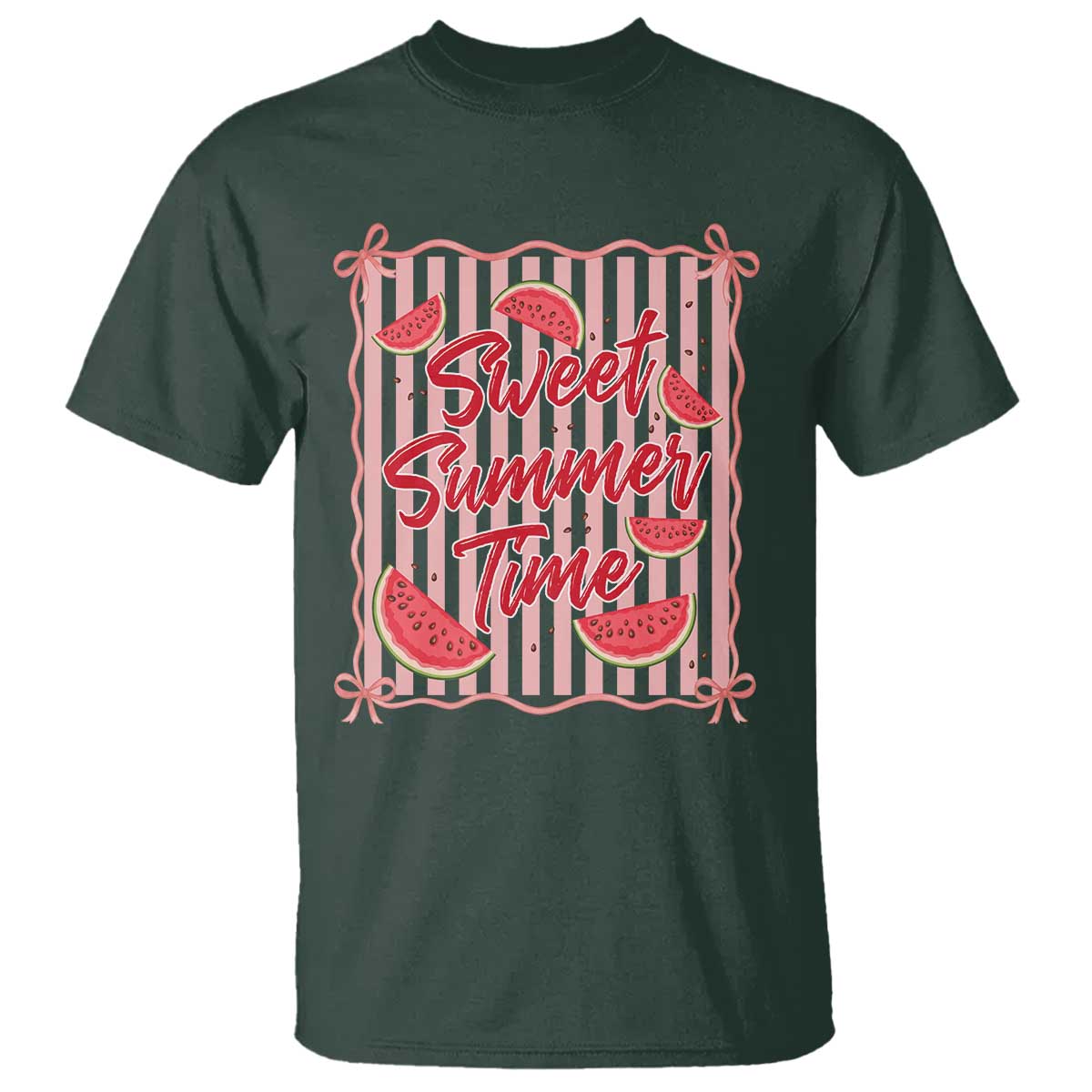 Striped Watermelon Beach Vibes Graphic T Shirt Sweet Summer Time