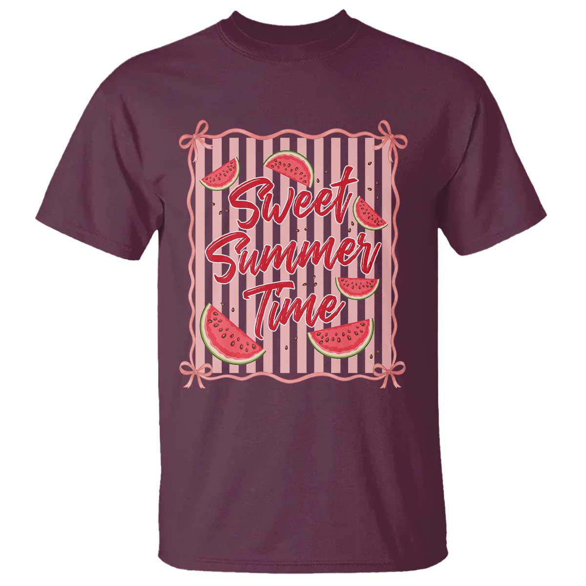 Striped Watermelon Beach Vibes Graphic T Shirt Sweet Summer Time