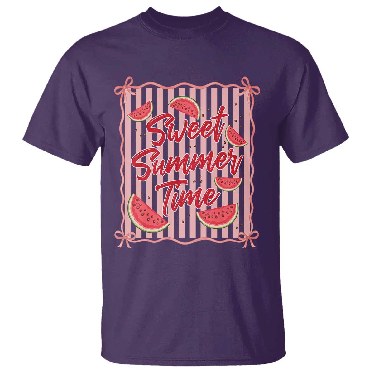 Striped Watermelon Beach Vibes Graphic T Shirt Sweet Summer Time