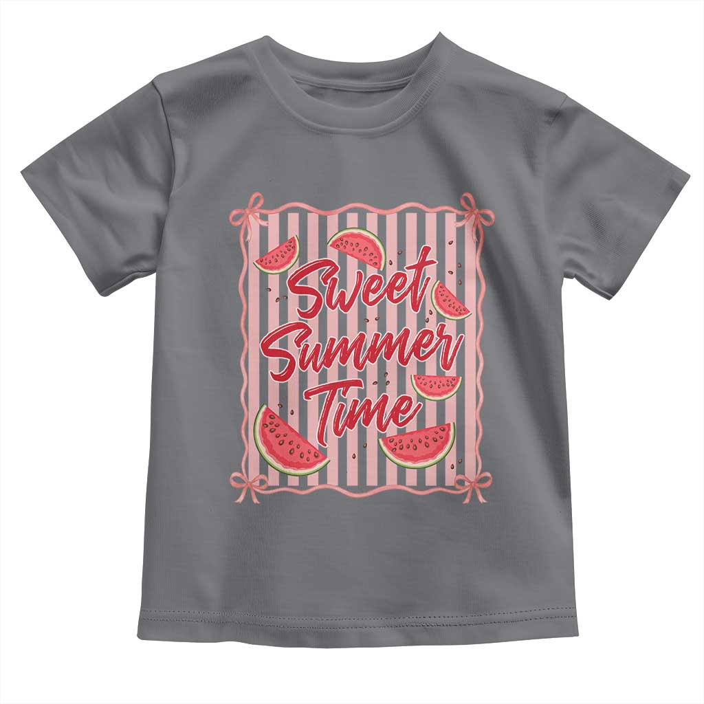 Striped Watermelon Beach Vibes Graphic Toddler T Shirt Sweet Summer Time