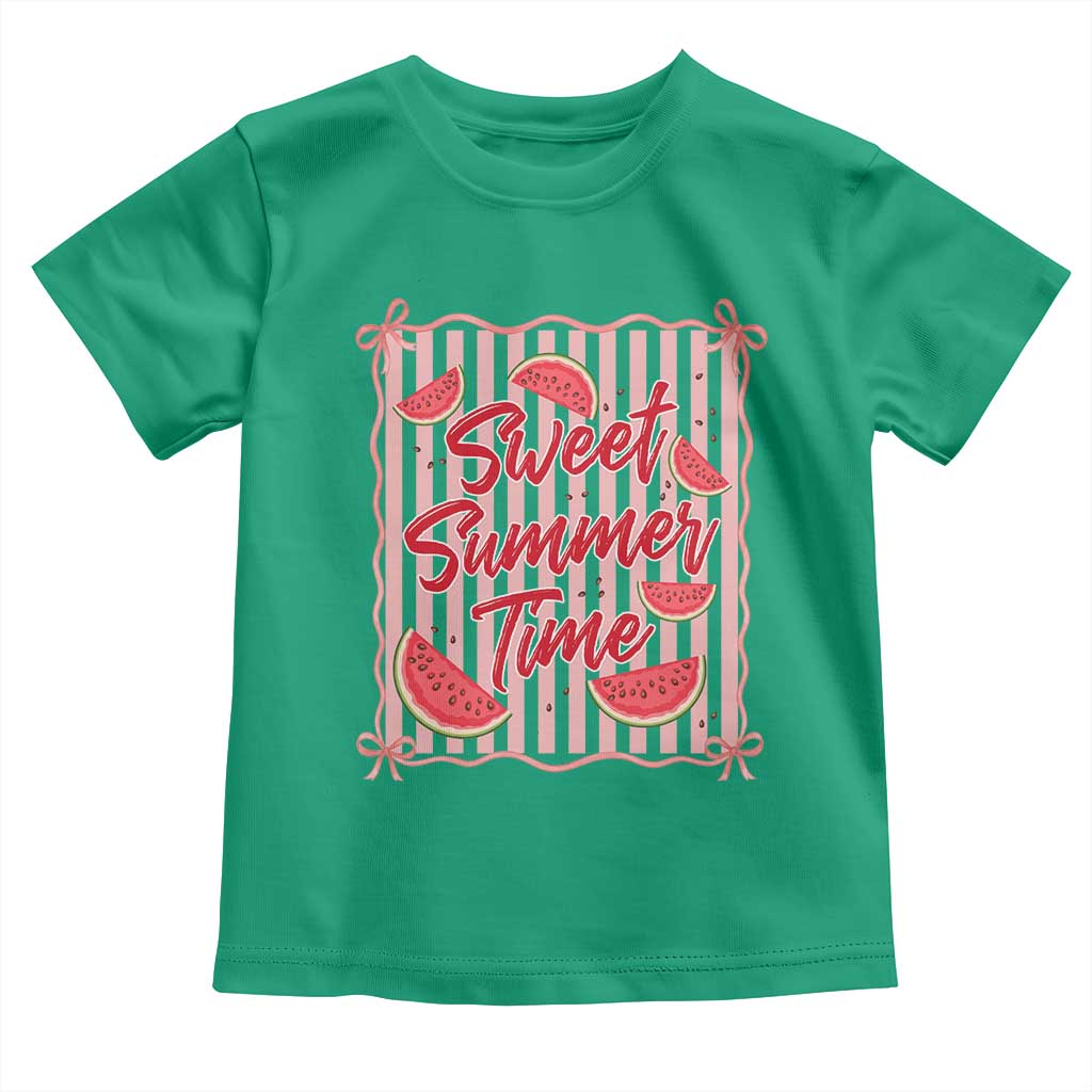 Striped Watermelon Beach Vibes Graphic Toddler T Shirt Sweet Summer Time