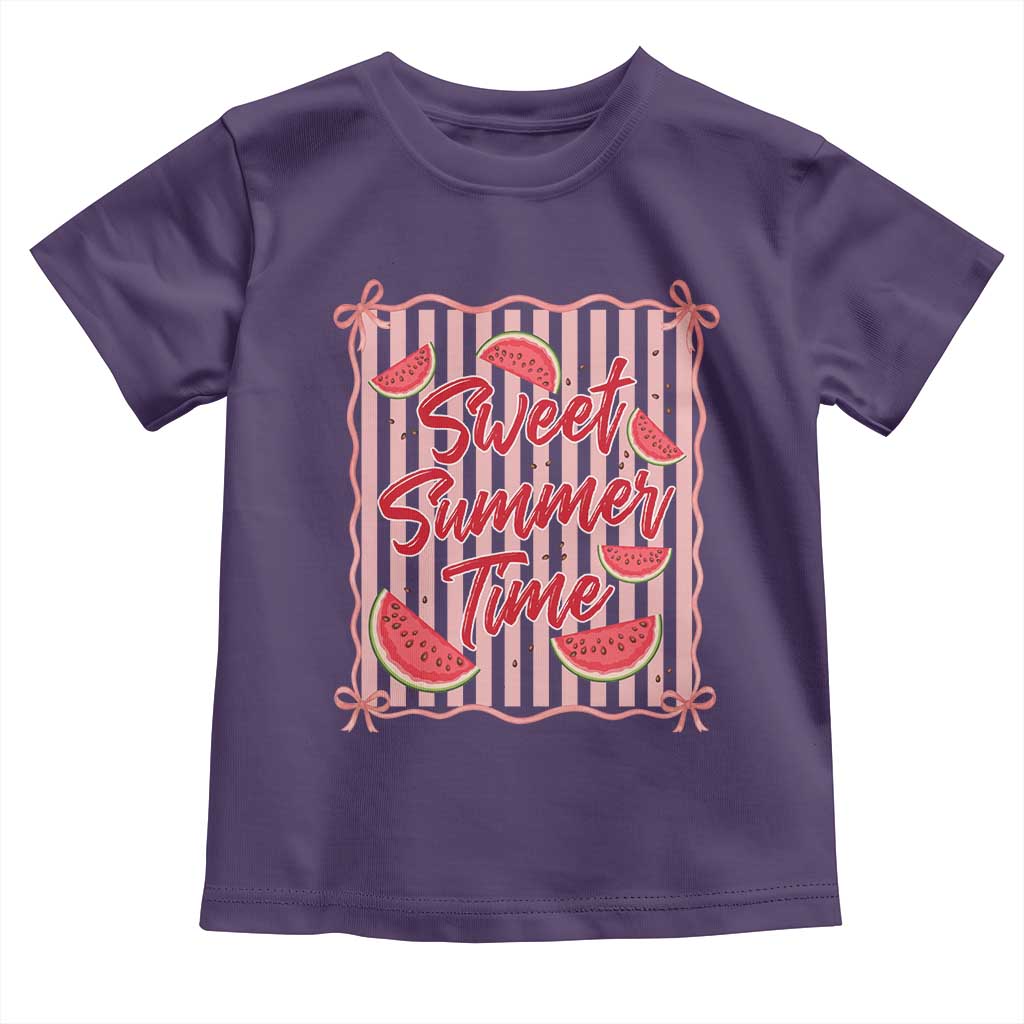 Striped Watermelon Beach Vibes Graphic Toddler T Shirt Sweet Summer Time