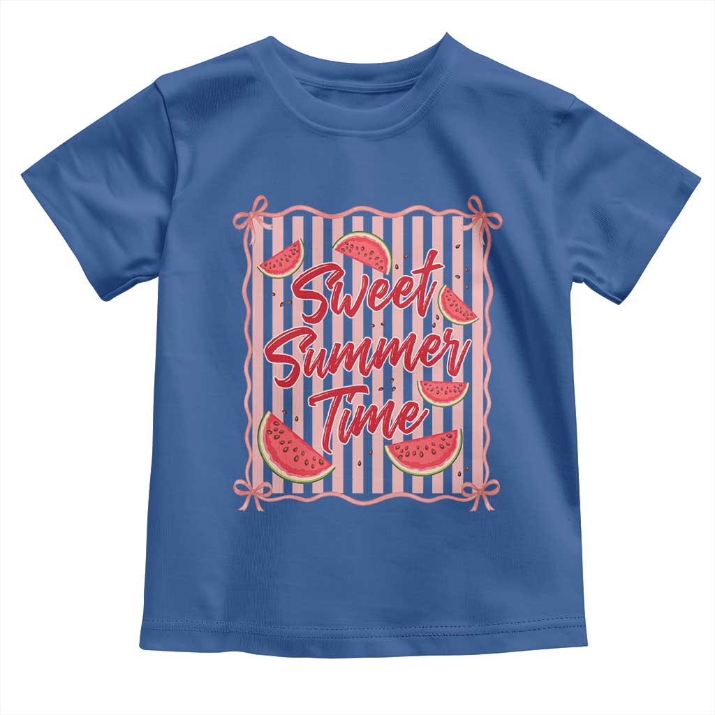 Striped Watermelon Beach Vibes Graphic Toddler T Shirt Sweet Summer Time