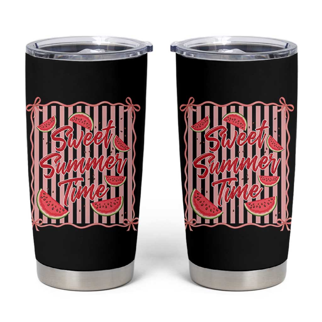 Striped Watermelon Beach Vibes Graphic Tumbler Cup Sweet Summer Time
