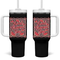 Striped Watermelon Beach Vibes Graphic Tumbler With Handle Sweet Summer Time