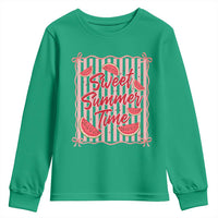 Striped Watermelon Beach Vibes Graphic Youth Sweatshirt Sweet Summer Time