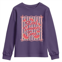 Striped Watermelon Beach Vibes Graphic Youth Sweatshirt Sweet Summer Time