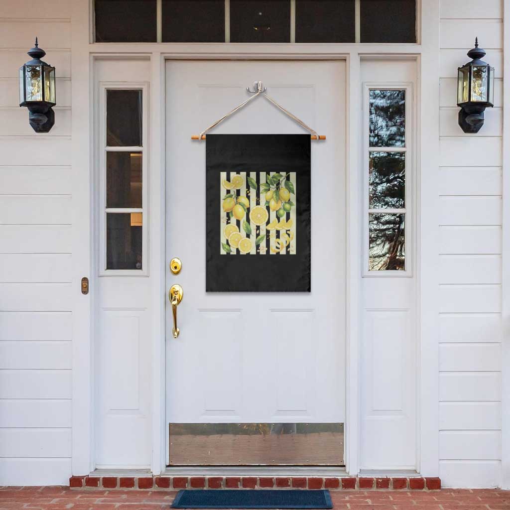 Striped Summer Lemon Garden Flag Citrus Fruit Lover Gift
