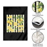Striped Summer Lemon Garden Flag Citrus Fruit Lover Gift