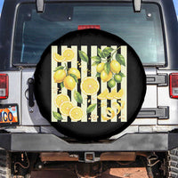 Striped Summer Lemon Spare Tire Cover Citrus Fruit Lover Gift
