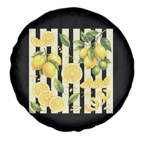 Striped Summer Lemon Spare Tire Cover Citrus Fruit Lover Gift