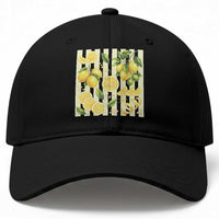 Striped Summer Lemon Baseball Cap Citrus Fruit Lover Gift