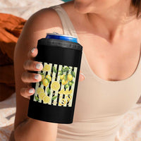 Striped Summer Lemon 4 in 1 Can Cooler Tumbler Citrus Fruit Lover Gift
